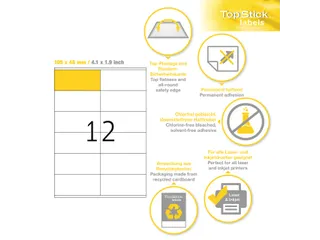 Etiketten universele labels A4 permanent 105x48mm Wit 1200 stuks - 3
