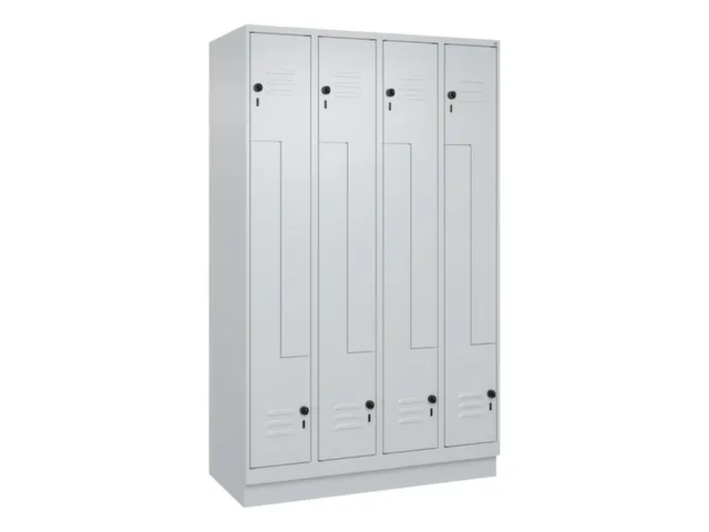 Z-garderobekast,HxBxD 1950x1200x500mm,vak B 150/300mm,draaigrendel