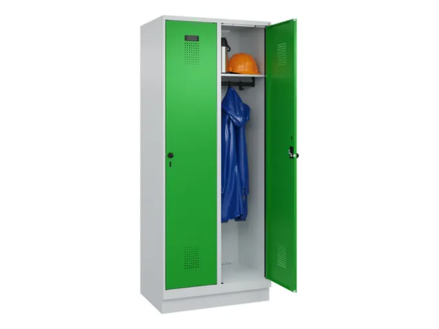 locker,HxBxD 1950x800x500mm,2vak,vak B 400mm,draaigrendel,sokkel
