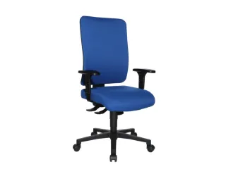 Bureaustoel,Synchroonmech.,M. Armleuningen,Zitting Stof Blauw - 7