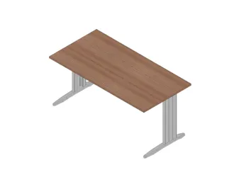 bureau,HxBxD 730x1600x800mm,blad canaletto-hout,C-voet aluminium - 1