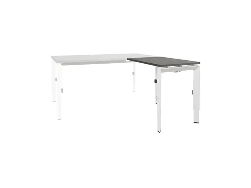 Bureau Linesto N3 aanbouwtafel 80x60cm logan eiken 25mm wit