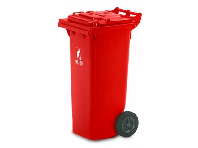 Vuilcontainer PE 80 liter HxBxD 930x448x530mm met wielen rood