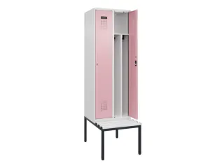 locker met bank,voor scheiding van kleding,HxBxD 2120x600x815mm,2vak - 1