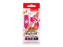 Feutre Bruynzeel Kids pastel argent or Glitter set 6 couleurs brillant