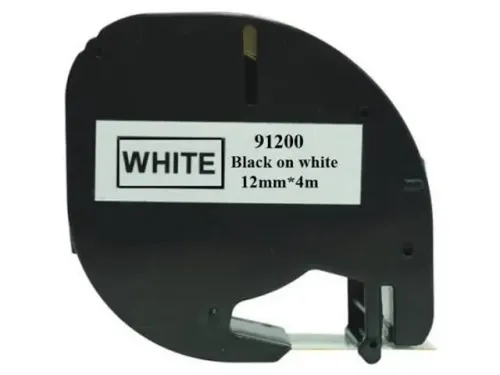 Neutral Labeltape Dymo S0721510 papier 12mmx4m Zwart op Wit