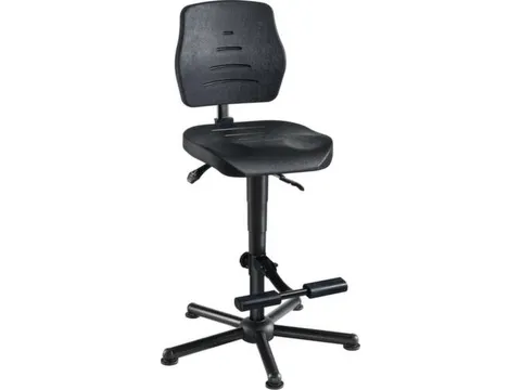 Werkplaatsstoel,standaardzitting zwart,PU-schuim