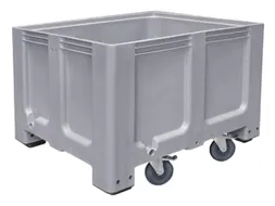 Stapelcontainer Pe 760x1200x1000mm 610 liter 4 Zwenkwielen Antraciet