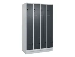 Z-garderobekast,HxBxD 1950x1200x500mm,vak B 150/300mm,draaigrendel