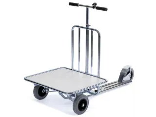 transportwagen,1trede,laadvl. LxB 580x680mm,houtplaat,glansverzinkt - 1