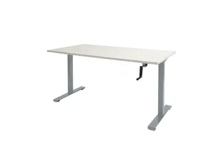 Slinger Bureau Zit-sta Aluminium Poot 160x80cm Blad Krijtwit - 1