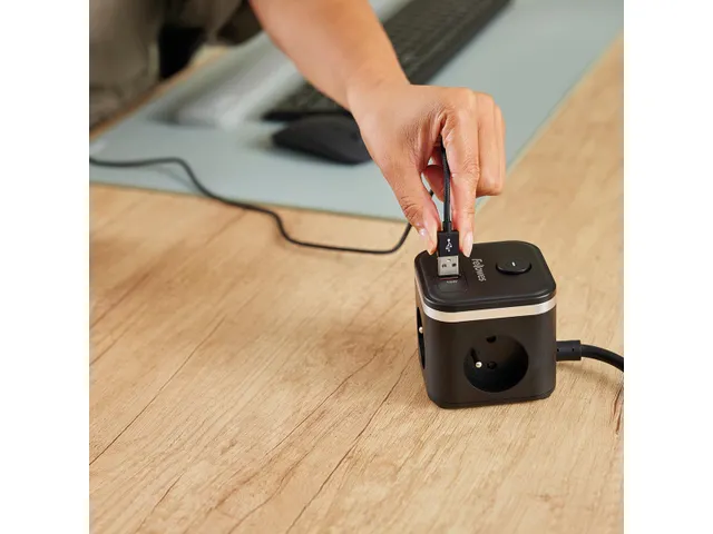 contactdoos Power Cube zwart voor België