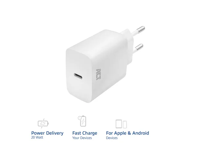 Oplader ACT USB-C 1-poort 20W Power Delivery