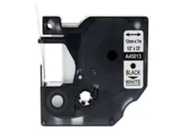 OUTLET Labeltape Dymo Compatible 45013 D1 12mmx7m Zwart Op Wit