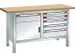 établi,HxlxP 845x1500x700mm,RAL7035,face avant RAL7035