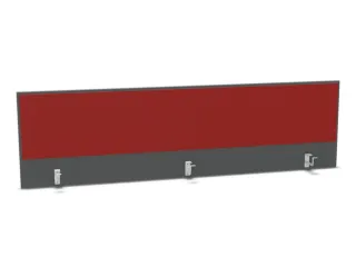 opzetpaneel bureau aanbouw achter MS-donkergrijs BN4011-rood 2000mm - 1
