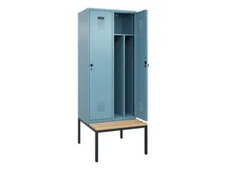 locker met bank,voor scheiding van kleding,HxBxD 2120x800x815mm,2vak - 1