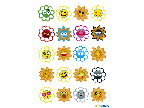 Sticker Etiket Herma 3668 Gekke Zonnen Puffy 20 stuks