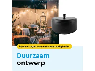 Asbak BRASQ tafelmodel 1 liter met deksel AT700 zwart - 4