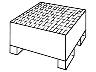 Systeem-Opvangbak Blauw 1x 200l Opvangvol. 203l 465x800x800mm Rooster - 2
