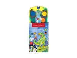 Waterverfdoos Faber-Castell Connector Dino 12kleuren +1 tube wit