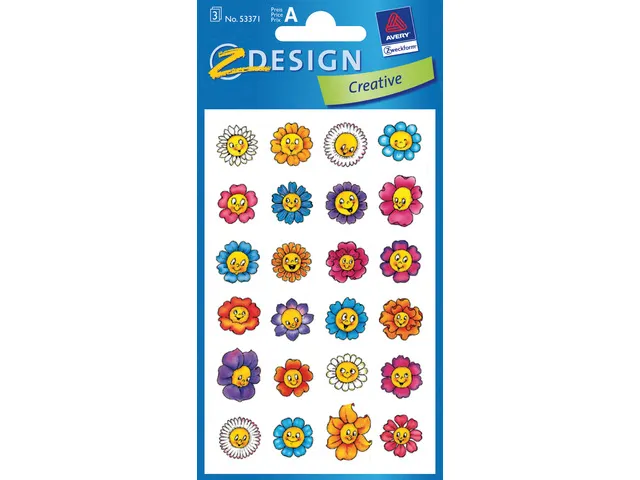 papieretiket Z-design Creative pakje a 3 vel blije bloemetjes