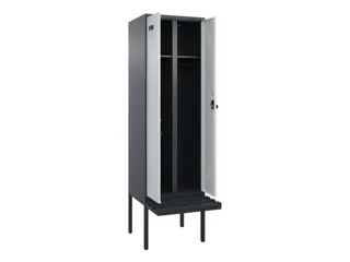 locker met bank,voor scheiding van kleding,HxBxD 2120x600x815mm,2vak - 1