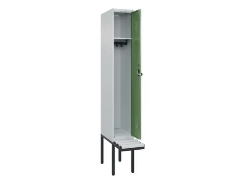 locker met bank,HxBxD 2120x300x815mm,1vak,vak B 300mm,draaigrendel