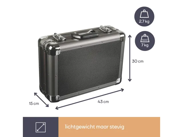 Gereedschapskoffer Met Aluminium Afgeronde Hoeken 430x300x150mm