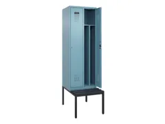 locker met bank,voor scheiding van kleding,HxBxD 2120x600x815mm,2vak
