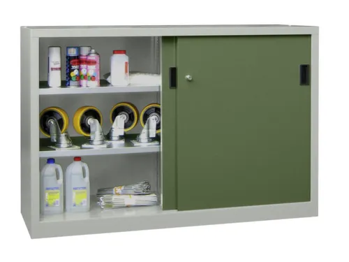 schuifdeurkast,HxBxD 1000x1500x600mm,RAL7035,front RAL6011