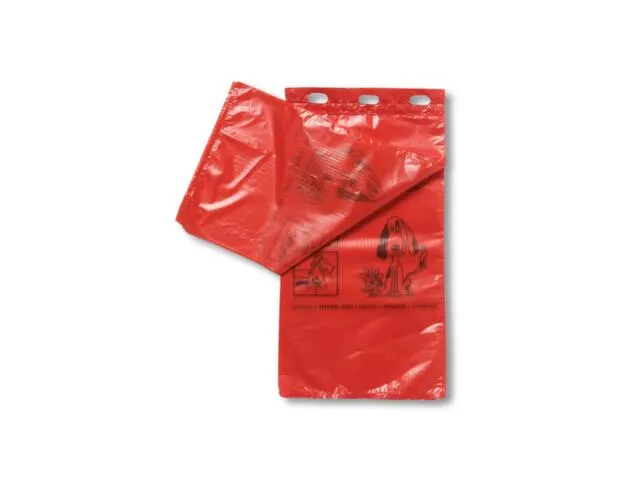hondenpoepzakjes,dikte 15 µm,LxB 350x200mm,rood