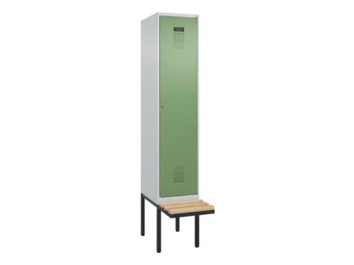 locker met bank,voor scheiding van kleding,HxBxD 2120x400x815mm,1vak