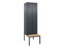 locker met bank,HxBxD 2120x600x815mm,2vak,vak B 300mm,cil.-slot
