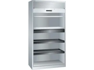 roldeurkast 1950x1000x580mm 4xStalen bodem 1lade cil.-slot RAL7035 - 1