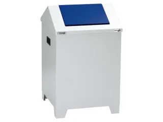 afvalverzamelaar zelfblussend 73 liter deksel staal RAL5010 - 1