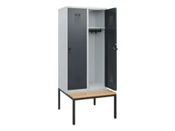 locker met bank,HxBxD 1950x800x815mm,2vak,vak B 400mm,draaigrendel
