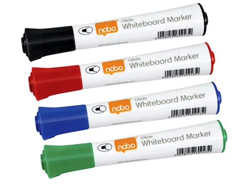 Whiteboardmarker Nobo Glide rond assorti 2mm 10st