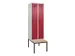 locker met bank,voor scheiding van kleding,HxBxD 2120x600x815mm,2vak