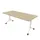 klaptafel,HxBxD 750x1800x800mm,hoekig,T-voet wit,ovale buis,blad eiken