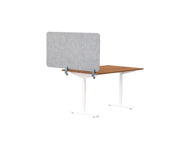 Akoestisch PET-vilt scheidingsscherm bureau lichtgrijs 60x120cm