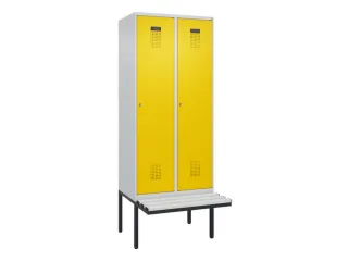 locker met bank,HxBxD 2120x800x815mm,2vak,vak B 400mm,cilinderslot - 2