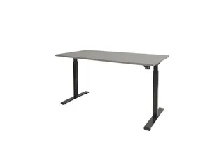 Dextro Basic Zit-sta Bureau Elektrisch 160x80 Licht Grijs 25mm Zwart - 1