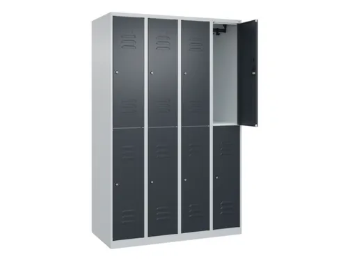 dubbeldekse locker,HxBxD 1850x1200x500mm,4x2vak.,vak B 300mm,cil.-slot