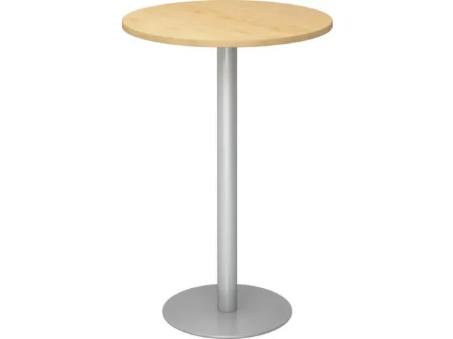 statafel,HxØ 1116x800mm,rond,schotelvoet zilverkleurig,ronde buis