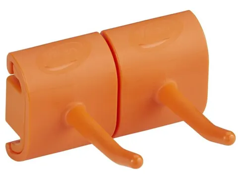 Vikan Hygiene Dubbele Haak voor Hi-Flex Wandhouder Oranje
