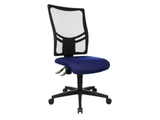 bureaustoel,permanentcontactmechanisme,zitting PP blauw - 1