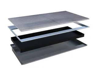 ophangbak,opvangvol. 200l,HxBxD 140x2150x1250/915mm,m. PE-element - 2