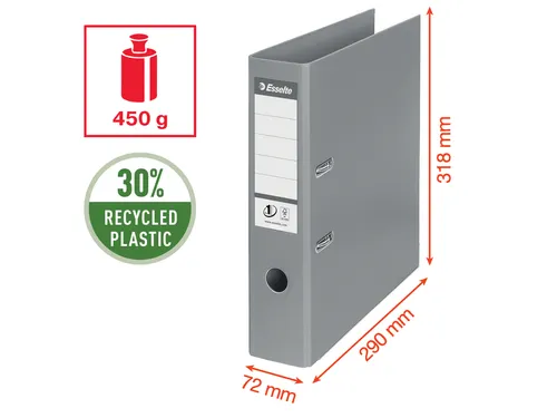 Ordner Esselte No.1 72mm PP 30% gerecycled folie Multipack blauw 5 stu