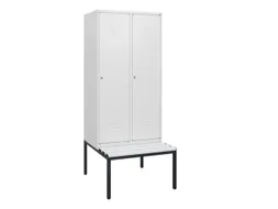 locker met bank,HxBxD 1950x800x815mm,2vak,vak B 400mm,cil.-slot